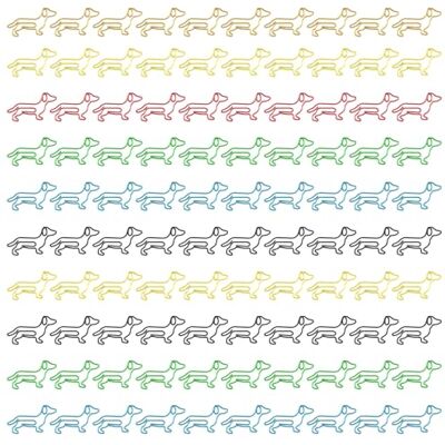 NIDHFG 100 Dachshund-Shaped Paper Clips, Cute Animal Stationery, Color Mixed, Suitable For Document Sorting, Handmade Greeting Cards And Gift Packaging. NIDHFG 100 Dachshund-Shaped Paper Clips, Cute Animal Stationery, Color Mixed, Suitable For Document Sorting, Handmade Greeting Cards And Gift Packaging.