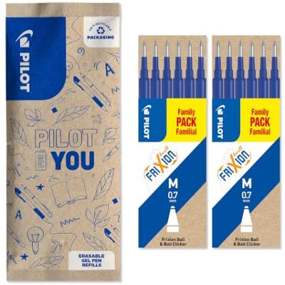 PILOT Pack of 2 sets of 6 Refills 0,7 Erasable ink for Frixion Medium blue PILOT Pack of 2 sets of 6 Refills 0,7 Erasable ink for Frixion Medium blue
