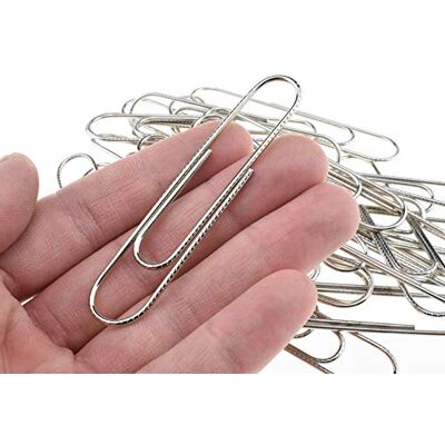 HAHIYO Paperclips Nonskid Extra Large Sturdy 3” Length Paper Clips with Ridges Non Skid Heavy Duty Tight Grip Thick Rust Proof Reusable Metal Bright Silver for Home Office School 40 Pack HAHIYO Paperclips Nonskid Extra Large Sturdy 3” Length Paper Clips with Ridges Non Skid Heavy Duty Tight Grip Thick Rust Proof Reusable Metal Bright Silver for Home Office School 40 Pack