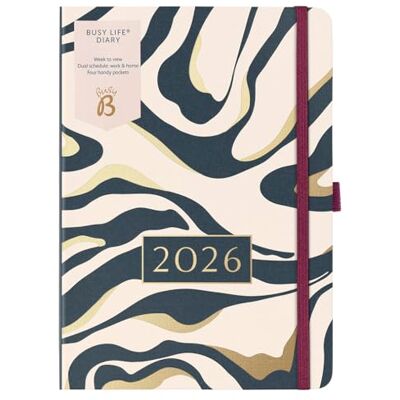 Busy B A5 2026 Diary Busy Life Weekly Planner Journal – Life Diary for Students, Teachers, & Work with Dual Schedules, Year Calendar, Pen Loop, Pockets & Elastic Closure Fabric Charcoal Marble Busy B A5 2026 Diary Busy Life Weekly Planner Journal – Life Diary for Students, Teachers, & Work with Dual Schedules, Year Calendar, Pen Loop, Pockets & Elastic Closure Fabric Charcoal Marble