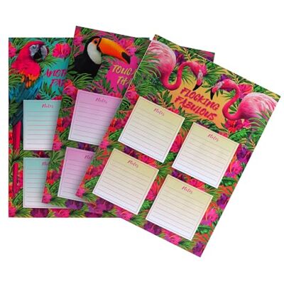 SiL Interiors Magnetic Desk Top Sticky Note Pads Pretty Tropical Parrot Flamingo Toucan Set of 3 SiL Interiors Magnetic Desk Top Sticky Note Pads Pretty Tropical Parrot Flamingo Toucan Set of 3