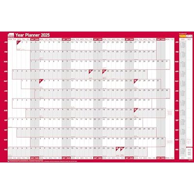Sasco 2025 Yearly Wall Planner Set, Paper Whiteboard Poster Style Dry Erase Calendar, Large Wall Planner with Marker Pen, Pen Clip & Stickers, Blue, 915 x 610mm, 2410239 Sasco 2025 Yearly Wall Planner Set, Paper Whiteboard Poster Style Dry Erase Calendar, Large Wall Planner with Marker Pen, Pen Clip & Stickers, Blue, 915 x 610mm, 2410239