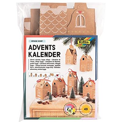 Folia 9385 Hygge Village Advent Calendar Set, DIY Craft Set with Gift Boxes for Filling, 24 Houses for Hanging or Standing, as a Gift and Special Christmas Decoration, Reusable Folia 9385 Hygge Village Advent Calendar Set, DIY Craft Set with Gift Boxes for Filling, 24 Houses for Hanging or Standing, as a Gift and Special Christmas Decoration, Reusable
