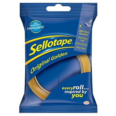 Sellotape Original Tape 24 mm x 50 m, Golden (Pack of 2) Sellotape Original Tape 24 mm x 50 m, Golden (Pack of 2)