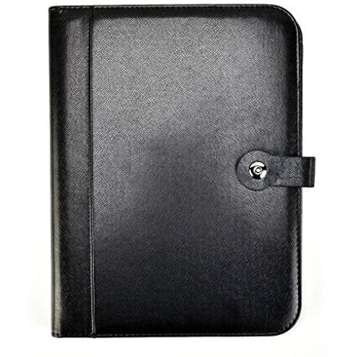 ARPAN A4 Conference Folder PU Material Black Portfolio Folder with Calculator and Pad Holder, A4 Document Organizer & Business Card Holder with Letter-Sized Writing Pad ARPAN A4 Conference Folder PU Material Black Portfolio Folder with Calculator and Pad Holder, A4 Document Organizer & Business Card Holder with Letter-Sized Writing Pad