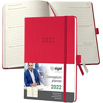 Sigel C2264 Conceptum Weekly Planner 2022-14,8 x 21,3 cm hardcover 192 Pages red Sigel C2264 Conceptum Weekly Planner 2022-14,8 x 21,3 cm hardcover 192 Pages red