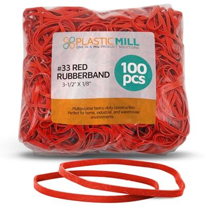 PlasticMill Rubber Bands #33 Size Orange Rubberbands 100 Count. PlasticMill Rubber Bands #33 Size Orange Rubberbands 100 Count.