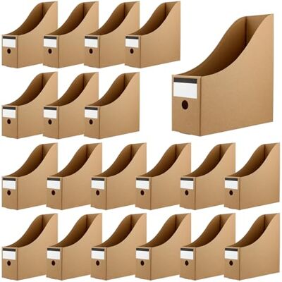 JOIKIT 20 PCS A4 Kraft Magazine Files, 26 x 9 x 27cm Brown Cardboard File Holder Rack for Office, Home JOIKIT 20 PCS A4 Kraft Magazine Files, 26 x 9 x 27cm Brown Cardboard File Holder Rack for Office, Home