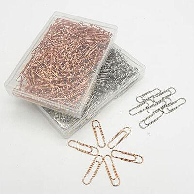 N\C NC 400Pcs Paper Clips Rose Gold Paper Clips Large Medium Size Paper Clip Reusable Metal Smooth Steel Wire Paperclips for Office, School Home Supplies Paperclips N\C NC 400Pcs Paper Clips Rose Gold Paper Clips Large Medium Size Paper Clip Reusable Metal Smooth Steel Wire Paperclips for Office, School Home Supplies Paperclips
