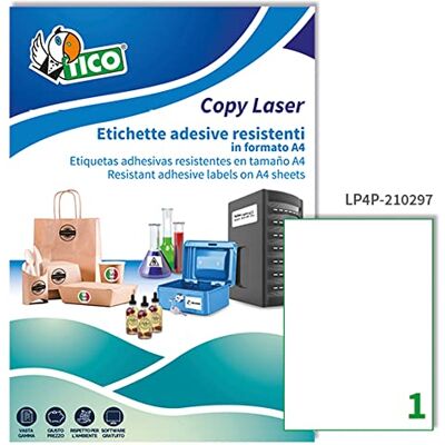 TICO LP4P 210297 Polyester Labels 210 x 297 White TICO LP4P 210297 Polyester Labels 210 x 297 White
