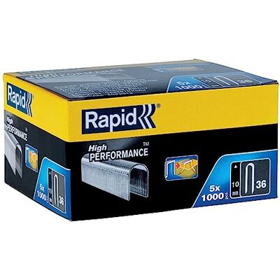 Rapid 11885110 High Performance No.36 Cable Staples, Leg Length: 12 mm, 5000 Box Rapid 11885110 High Performance No.36 Cable Staples, Leg Length: 12 mm, 5000 Box