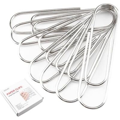 HEEHEE 35 PCS 4 Inch Silver Large Paper Clips Rust Resistant and Bend Proof, Smooth Finish, Large Jumbo Paperclips for Office School, Documents, Card HEEHEE 35 PCS 4 Inch Silver Large Paper Clips Rust Resistant and Bend Proof, Smooth Finish, Large Jumbo Paperclips for Office School, Documents, Card