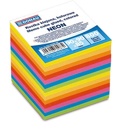 DONAU 8315000-99 Ecological Cube Note Box/Note Block Glued, Sticky Note Block 90 x 90 x 90 mm 700 Sheets, Various Bright Colours for Office School DONAU 8315000-99 Ecological Cube Note Box/Note Block Glued, Sticky Note Block 90 x 90 x 90 mm 700 Sheets, Various Bright Colours for Office School