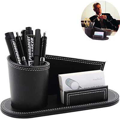 XGOPTS Faux Leather Pen Pot, Irregular Desk Organiser With Business Card Holder Office Desktop Pen Holder Creative Desk Tidy Stationery Storage Box Luxury Desk Supplies Organizer Makeup Brushes Holder XGOPTS Faux Leather Pen Pot, Irregular Desk Organiser With Business Card Holder Office Desktop Pen Holder Creative Desk Tidy Stationery Storage Box Luxury Desk Supplies Organizer Makeup Brushes Holder