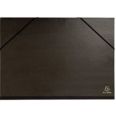 Exacompta Ref 548015E Kraft Portfolio with Elastic and Handle 320 x 450mm in Size, Suitable for A3 Documents, Elastic Straps & Integrated Handle Black Exacompta Ref 548015E Kraft Portfolio with Elastic and Handle 320 x 450mm in Size, Suitable for A3 Documents, Elastic Straps & Integrated Handle Black