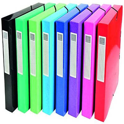 Exacompta Pack 8 Assorted Filing Boxes Iderama A4 Spine 4cm Organise Exacompta Pack 8 Assorted Filing Boxes Iderama A4 Spine 4cm Organise