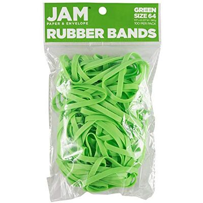 JAM Paper Durable Rubber Bands Size 64 Green Multi-Purpose Rubberbands 100/Pack JAM Paper Durable Rubber Bands Size 64 Green Multi-Purpose Rubberbands 100/Pack
