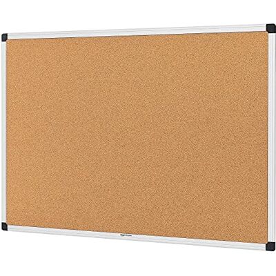 Amazon Basics Cork Notice Board with Aluminum Frame, Bulletin Board for Home or Office, Self-Healing Pin Surface, 90 x 60 cm Amazon Basics Cork Notice Board with Aluminum Frame, Bulletin Board for Home or Office, Self-Healing Pin Surface, 90 x 60 cm