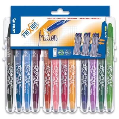 PILOT Frixion Rollerball 0.7mm Set to Go Pack of 12-Black/Blue/Red/Green/Sky Blue/Purple/Coral Pink/Apricot Orange/Pink/Light Green/Wine Red/Violet PILOT Frixion Rollerball 0.7mm Set to Go Pack of 12-Black/Blue/Red/Green/Sky Blue/Purple/Coral Pink/Apricot Orange/Pink/Light Green/Wine Red/Violet