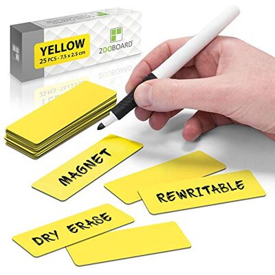 2DOBOARD 25 Magnetic notes or Magnetic Sticky Notes 3 x 1 Inch Yellow Dry Erase 2DOBOARD 25 Magnetic notes or Magnetic Sticky Notes 3 x 1 Inch Yellow Dry Erase