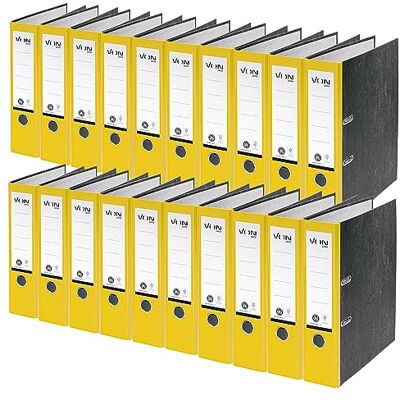 Leitz VON 10530015 A4 Folder, 100% Recycled Paper, 80 mm Spine Width, for 600 Sheets, Blue Angel & FSC Certified, for School, Study & Home, Yellow, Pack of 20 Leitz VON 10530015 A4 Folder, 100% Recycled Paper, 80 mm Spine Width, for 600 Sheets, Blue Angel & FSC Certified, for School, Study & Home, Yellow, Pack of 20
