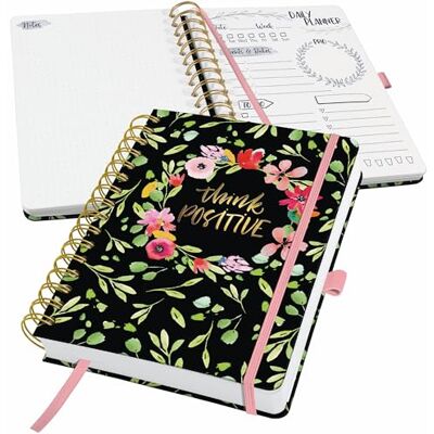 Sigel JP200 Jolie Daily diary undated Flower Love 120 g/m² 16,8 x 21,5 cm hardcover 240 pages Black, Green, Pink Sigel JP200 Jolie Daily diary undated Flower Love 120 g/m² 16,8 x 21,5 cm hardcover 240 pages Black, Green, Pink