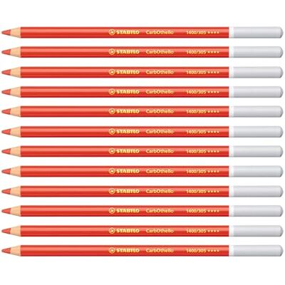 STABILO CarbOthello Chalk-Pastel Pencil Pack of 12 Vermilion Red Tone STABILO CarbOthello Chalk-Pastel Pencil Pack of 12 Vermilion Red Tone
