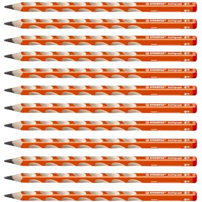 STABILO EASYgraph Ergonomic Graphite Pencil Right-Handed Pack of 12 Orange Degree HB STABILO EASYgraph Ergonomic Graphite Pencil Right-Handed Pack of 12 Orange Degree HB