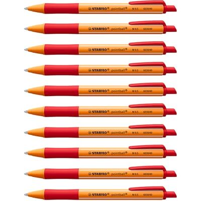 STABILO pointball Red Eco-Friendly CO2 Neutral Ballpoint Pen - 6 Colors STABILO pointball Red Eco-Friendly CO2 Neutral Ballpoint Pen - 6 Colors