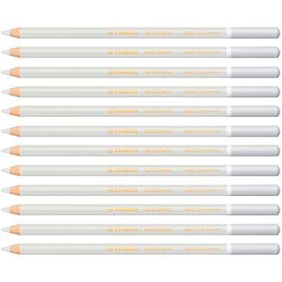 STABILO CarbOthello Chalk-Pastel Pencil Pack of 12 Grey White STABILO CarbOthello Chalk-Pastel Pencil Pack of 12 Grey White