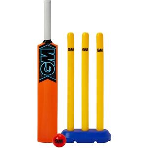 Gunn & Moore GM Striker Cricket Set Rubber Grip Bat, Soft Ball & Wicket Stumps Moulded Plastic All-Weather for Player Height 128-144cm Gunn & Moore GM Striker Cricket Set Rubber Grip Bat, Soft Ball & Wicket Stumps Moulded Plastic All-Weather for Player Height 128-144cm