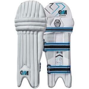 Gunn & Moore GM Cricket Batting Pads, Ben Stokes Diamond, High Density Foam & Reverse Cane, Junior Right Handed 13.75", Approx Weight 1.39 kg, 1 Pair, White Gunn & Moore GM Cricket Batting Pads, Ben Stokes Diamond, High Density Foam & Reverse Cane, Junior Right Handed 13.75", Approx Weight 1.39 kg, 1 Pair, White