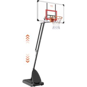 VEVOR 50 inch Black Basketball Hoop, 7.6-10 ft Adjustable Height, Portable Backboard System with Wheels, for Outdoor/Indoor VEVOR 50 inch Black Basketball Hoop, 7.6-10 ft Adjustable Height, Portable Backboard System with Wheels, for Outdoor/Indoor