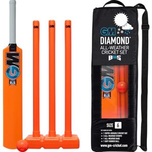 Gunn & Moore GM Ben Stokes Diamond Endorsed All-Weather Plastic Cricket Set 1 x Moulded Bat, 1 x Soft Red Rubber Ball, 3 Stumps Carry Bag Size 6 for Players 157-163cm / 5' 2" 5' 4" Gunn & Moore GM Ben Stokes Diamond Endorsed All-Weather Plastic Cricket Set 1 x Moulded Bat, 1 x Soft Red Rubber Ball, 3 Stumps Carry Bag Size 6 for Players 157-163cm / 5' 2" 5' 4"
