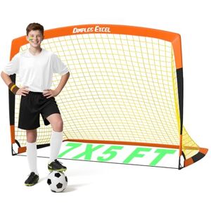 Dimples Excel Pop-Up Football Goal – 7x5FT 1 Goal Black & Orange Portable & Foldable Garden Net Great Gift for Football Fans Dimples Excel Pop-Up Football Goal – 7x5FT 1 Goal Black & Orange Portable & Foldable Garden Net Great Gift for Football Fans
