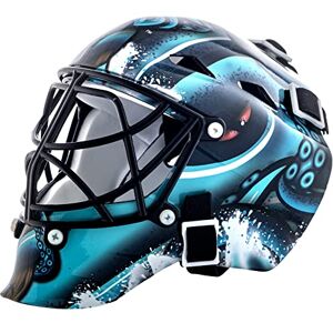Franklin Sports Seattle Kraken NHL Team Logo Mini Hockey Goalie Mask with Case Collectible Goalie Mask with Official NHL Logos and Colors,Black Franklin Sports Seattle Kraken NHL Team Logo Mini Hockey Goalie Mask with Case Collectible Goalie Mask with Official NHL Logos and Colors,Black