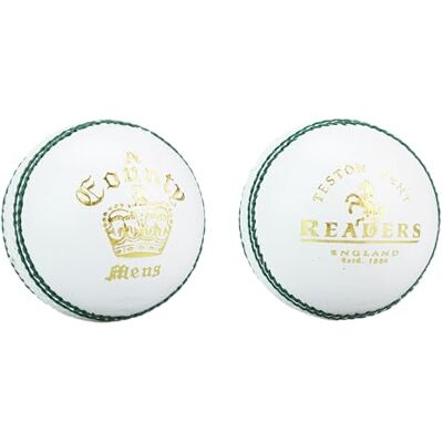 Readers County Crown Cricket Ball 5.5oz, White, Mens Readers County Crown Cricket Ball 5.5oz, White, Mens