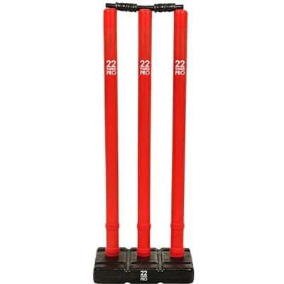 22YardsPro Cricket Stumps with Base – Durable Plastic Cricket Wickets Set with Bails, High Visibility Training Stumps for Practice, Nets & Matches 22YardsPro Cricket Stumps with Base – Durable Plastic Cricket Wickets Set with Bails, High Visibility Training Stumps for Practice, Nets & Matches