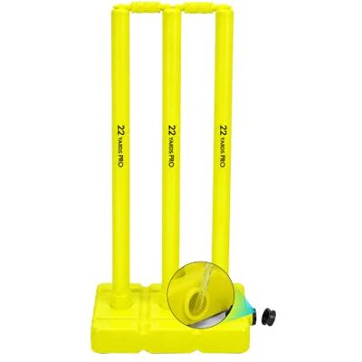 22YardsPro Plastic Cricket Stumps Set with Weighted Base Adult Cricket Set Portable Freestanding Cricket Wicket, Indoor Outdoor Garden Cricket Training Equipment 22YardsPro Plastic Cricket Stumps Set with Weighted Base Adult Cricket Set Portable Freestanding Cricket Wicket, Indoor Outdoor Garden Cricket Training Equipment