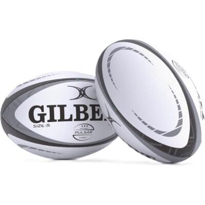 Gilbert Rugby Plusar Match Rugby Ball White Grey Size 5 Gilbert Rugby Plusar Match Rugby Ball White Grey Size 5