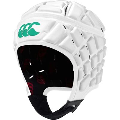 Canterbury Adult Unisex Raze Rugby Full Coverage, Soft-Edged Chin, Foam Padding Headguard, Bright White/Deep Mint, L Canterbury Adult Unisex Raze Rugby Full Coverage, Soft-Edged Chin, Foam Padding Headguard, Bright White/Deep Mint, L