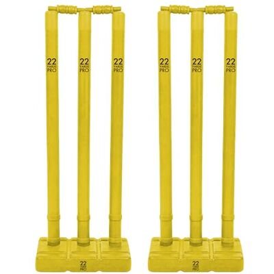 22YardsPro Cricket Stumps with Base – Durable Plastic Cricket Wickets Set with Bails, High Visibility Training Stumps for Practice, Nets & Matches 22YardsPro Cricket Stumps with Base – Durable Plastic Cricket Wickets Set with Bails, High Visibility Training Stumps for Practice, Nets & Matches