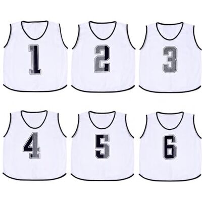 A2Z 4 Kids Training Bibs 6 Pack Numbered Sports Vests Team Practice Set Breathable Mesh Pinnies Football Rugby Hockey Cricket Matchwear A2Z 4 Kids Training Bibs 6 Pack Numbered Sports Vests Team Practice Set Breathable Mesh Pinnies Football Rugby Hockey Cricket Matchwear