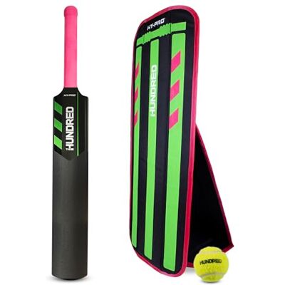 Hy-Pro Officially Licensed The Hundred Cricket Set – Kids Size 3 Plastic Cricket Bat, Foldable Stumps & Tennis Ball – Outdoor Garden Cricket Set for Children, Boys & Girls, Merchandise Hy-Pro Officially Licensed The Hundred Cricket Set – Kids Size 3 Plastic Cricket Bat, Foldable Stumps & Tennis Ball – Outdoor Garden Cricket Set for Children, Boys & Girls, Merchandise