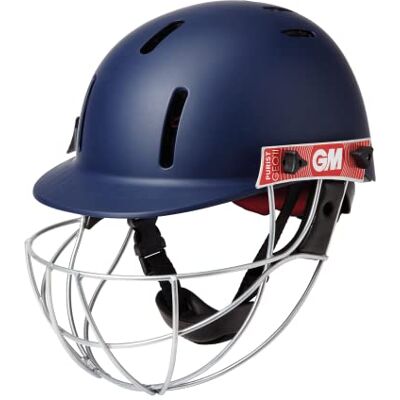 Gunn & Moore GM Cricket Helmet Purist GEO II BSI Approved Batting Fielding Head Protection Junior Size Ball Only Ultra-Strong Geodesic Grille Navy Junior 540-590 mm Gunn & Moore GM Cricket Helmet Purist GEO II BSI Approved Batting Fielding Head Protection Junior Size Ball Only Ultra-Strong Geodesic Grille Navy Junior 540-590 mm