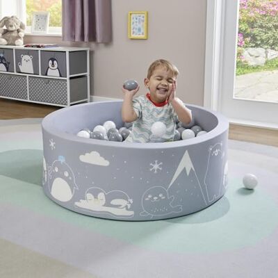 Liberty House Toys LHTARCPIT Soft Foam Ball Pit Arctic Pattern Complete with 200 Balls, Grey, H30 x W90 x D91 Liberty House Toys LHTARCPIT Soft Foam Ball Pit Arctic Pattern Complete with 200 Balls, Grey, H30 x W90 x D91