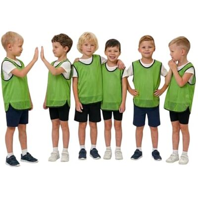 A2Z 4 Kids 6 Pack Training Bibs Sports Vests Team Practice Mesh Set UK Breathable Pinnies Designed For Football Rugby Cricket And Hockey A2Z 4 Kids 6 Pack Training Bibs Sports Vests Team Practice Mesh Set UK Breathable Pinnies Designed For Football Rugby Cricket And Hockey