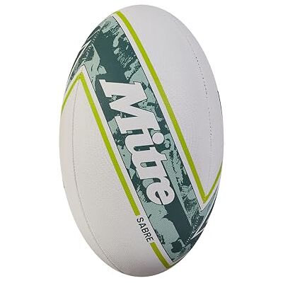 Mitre Sabre D4P Rugby Ball Extra Strong Lining Full Weight Hugely Popular, White/Mint/Lime, 3 Mitre Sabre D4P Rugby Ball Extra Strong Lining Full Weight Hugely Popular, White/Mint/Lime, 3