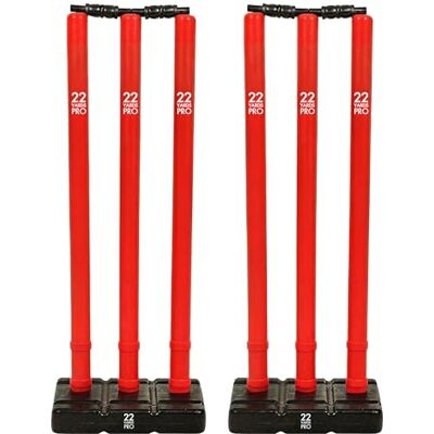 22YardsPro Cricket Stumps with Base – Durable Plastic Cricket Wickets Set with Bails, High Visibility Training Stumps for Practice, Nets & Matches 22YardsPro Cricket Stumps with Base – Durable Plastic Cricket Wickets Set with Bails, High Visibility Training Stumps for Practice, Nets & Matches