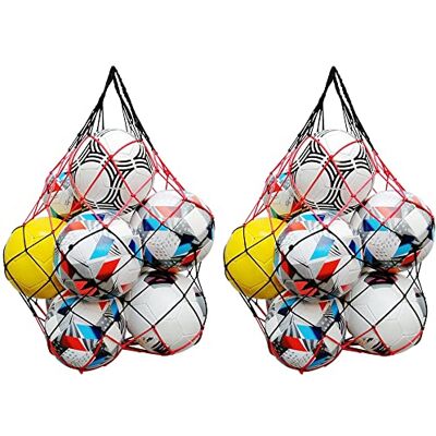 Owasi 1-10 Balls Football Netball Rugby Ball Mesh Sack Pack of 2 Handball Basketball 10 Ball Carry Net Owasi 1-10 Balls Football Netball Rugby Ball Mesh Sack Pack of 2 Handball Basketball 10 Ball Carry Net